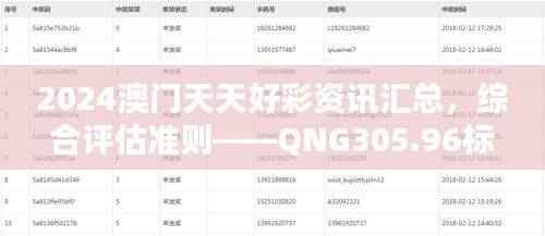 2024澳门天天好彩资讯汇总,综合评估准则——QNG305.96标准版