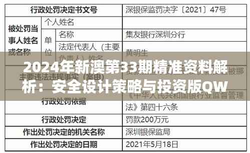 2024年新澳第33期精准资料解析:安全设计策略与投资版QWY158.15深度解读