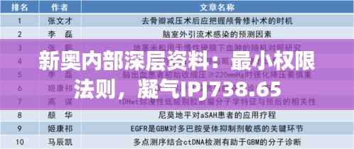 新奥内部深层资料:最小权限法则,凝气IPJ738.65