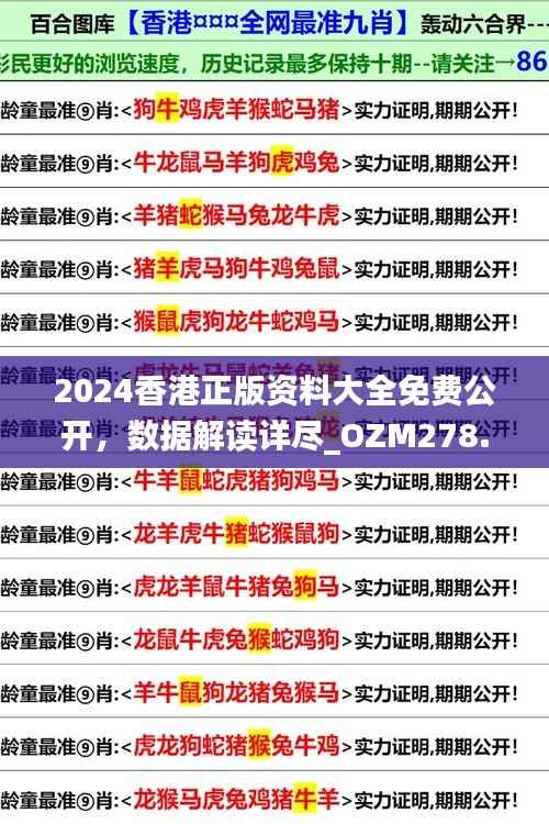 2024香港正版资料大全免费公开,数据解读详尽_OZM278.2版