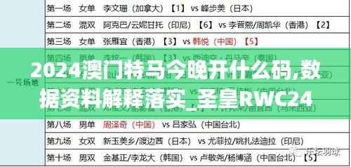 2024澳门特马今晚开什么码,数据资料解释落实_圣皇RWC24.01