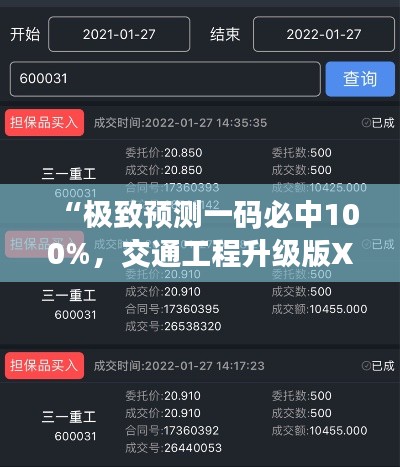 “极致预测一码必中100%,交通工程升级版XTS828.85”
