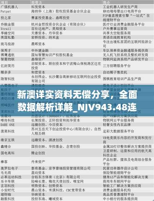 新澳详实资料无偿分享,全面数据解析详解_NJV943.48连续版