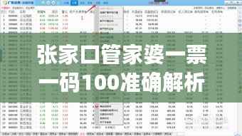 张家口管家婆一票一码100准确解析,HSN237.73最新热点释义