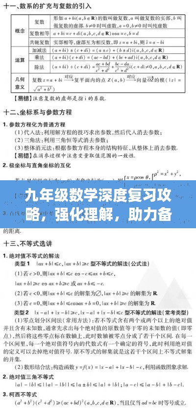 九年级数学深度复习攻略,强化理解,助力备考冲刺!