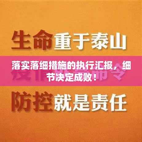 落实落细措施的执行汇报，细节决定成败！