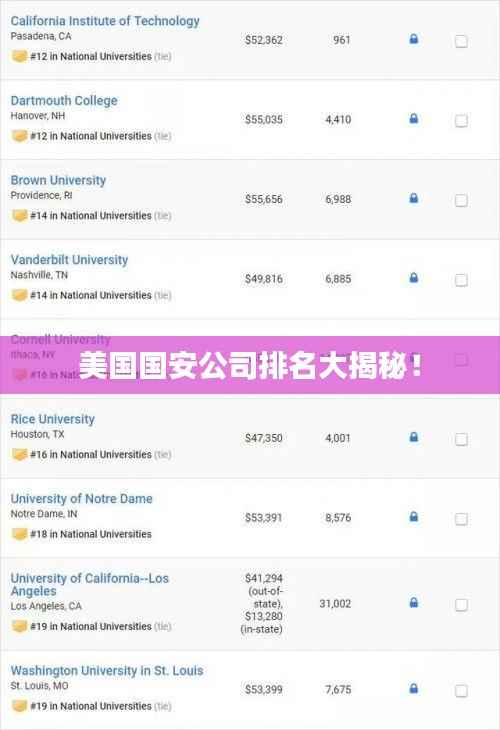 美国国安公司排名大揭秘！